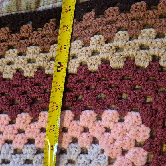 Handmade Afghan In Muticolors 60"x 51" Comfy Comfortable Warm Cottagecore Boho - Picture 2 of 3